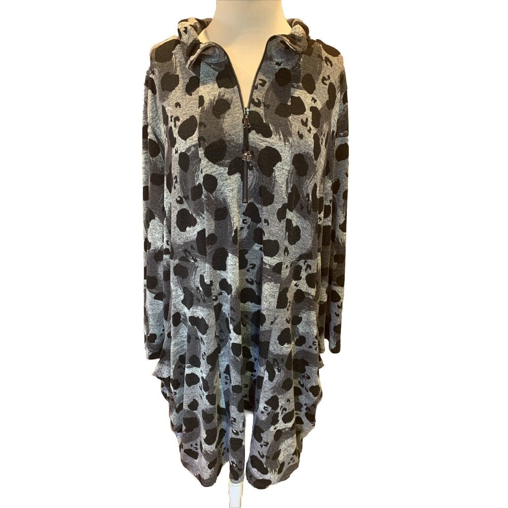 IC by Connie- Black and Gray Midi Dress